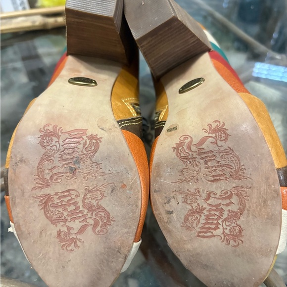 Vintage Lucky Brand colorful Peep-Toe Ankle Boots size 6.5 - Picture 6 of 11